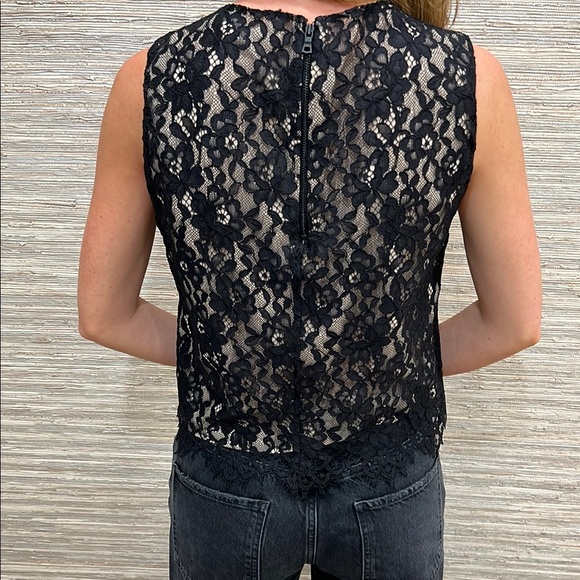 Alice and Olivia Black Lace Sleeveless Top - Picture 2 of 5